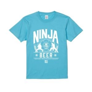 NINJA BEER Series T-Shirt – Aqua Blue (Size M)