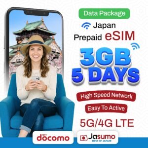 Japan eSIM 5 Day Plan – 3GB High-Speed Data (Docomo)