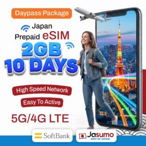 Japan eSIM 10 Day Plan – 2GB Per Day High-Speed Data (SoftBank Network)