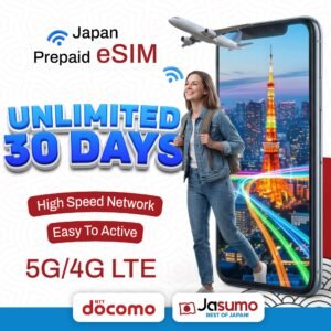 Japan eSIM 30 Day Plan – Unlimited High-Speed Data (Docomo)