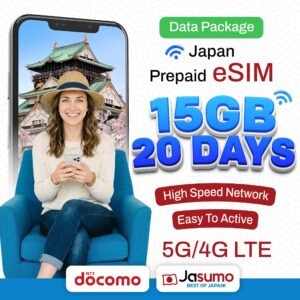 Japan eSIM 20 Day Plan – 15GB High-Speed Data (Docomo)