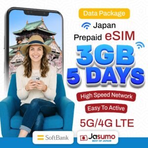 Japan eSIM 5 Day Plan – 3GB High-Speed Data (SoftBank Network)