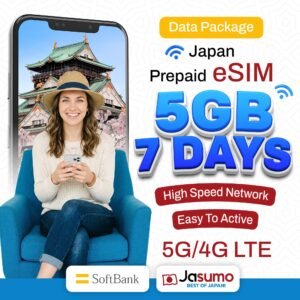 Japan eSIM 7 Day Plan – 5GB High-Speed Data (SoftBank Network)