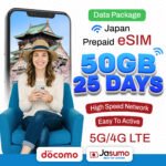 Japan eSIM 25 Day Plan – 50GB