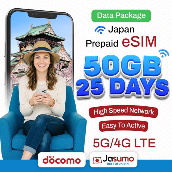 Japan eSIM 25 Day Plan – 50GB Japan eSIM 25 Day Plan – 50GB